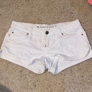 WHITE JEAN SHORTS